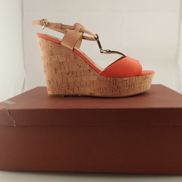 NEW IN BOX COACH A6320 LINDEN CANVAS WEDGES SZ. 9 - Picture 1 of 6